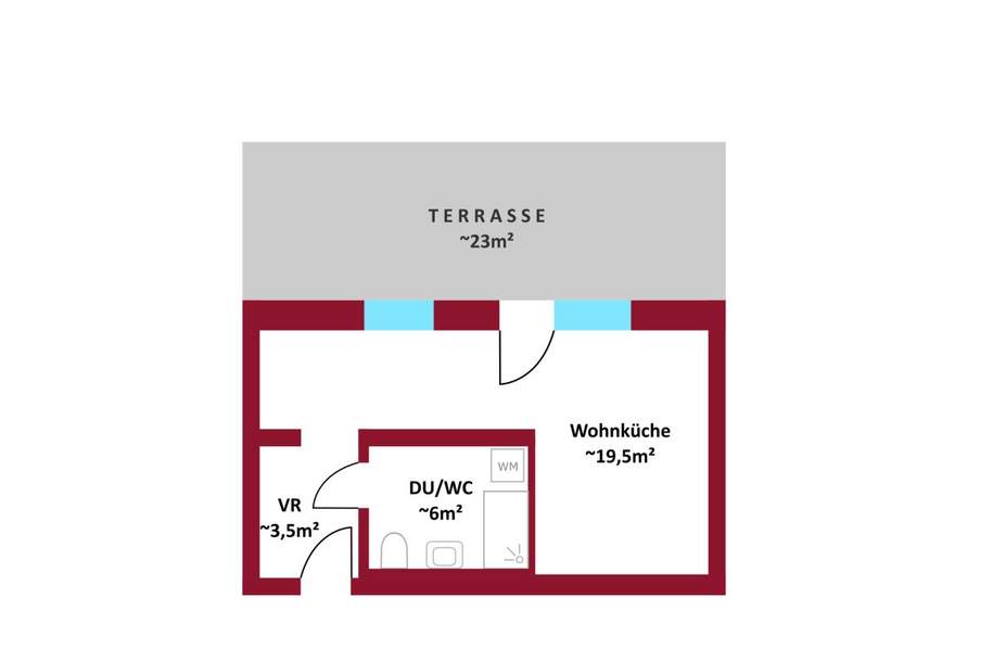 Attraktive Kapitalanlage I DG Wohnung ohne Dachschrägen I ca. 23 m² Dachterrasse I Full-Service-Paket: Verrmietung, Mietverwaltung, Leerstandsbetreuung, Wohnung-kauf, 232.000,€, 1220 Wien 22., Donaustadt
