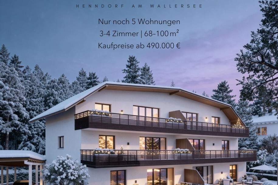 Wohnen in Henndorf am Wallersee – Moderne 4-Zimmer Neubauwohnung mit Terrasse, Wohnung-kauf, 540.000,€, 5302 Salzburg-Umgebung