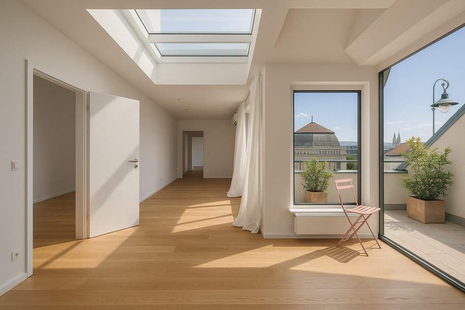 Dachgeschoßwohnung mit Terrasse und Donaukanal-Blick – 1090 Wien, Wohnung-kauf, 1.390.000,€, 1090 Wien 9., Alsergrund