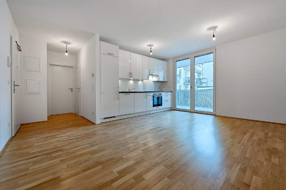 Helle 2 Zimmerwohnung mit Einbauküche, Parkett & Balkon – südseitig ausgerichtet, Wohnung-kauf, 299.000,€, 1100 Wien 10., Favoriten