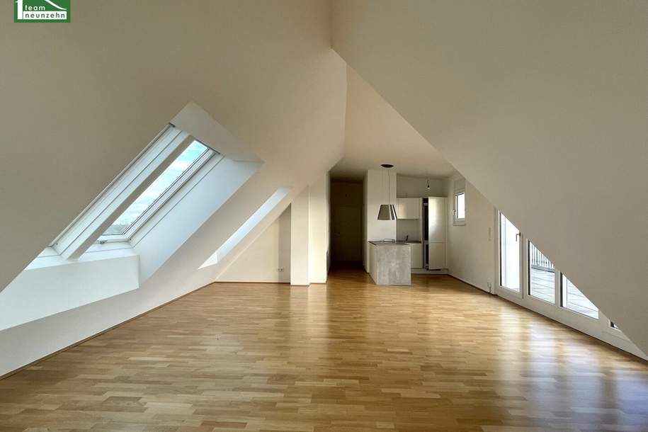 Charmante 3-Zimmer Dachgeschosswohnung inkl. Einbauküche und zwei Terrassen! Ab sofort!, Wohnung-miete, 1.550,00,€, 1210 Wien 22., Donaustadt