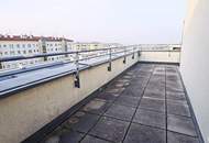 DACHGESCHOSS, UNBEFRISTET, klimatisierte 94 m2 Neubau mit 57 m2 Terrasse, Wohnküche, 2 Zimmer, Wannenbad, Parketten, Holbeingasse