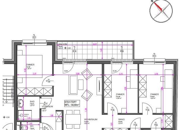 Ihr neues Zuhause: 4-Zimmer-Wohnung mit Balkon in idyllischer Grünlage nahe Donau - ERSTBEZUG!, Wohnung-kauf, 499.900,€, 1220 Wien 22., Donaustadt