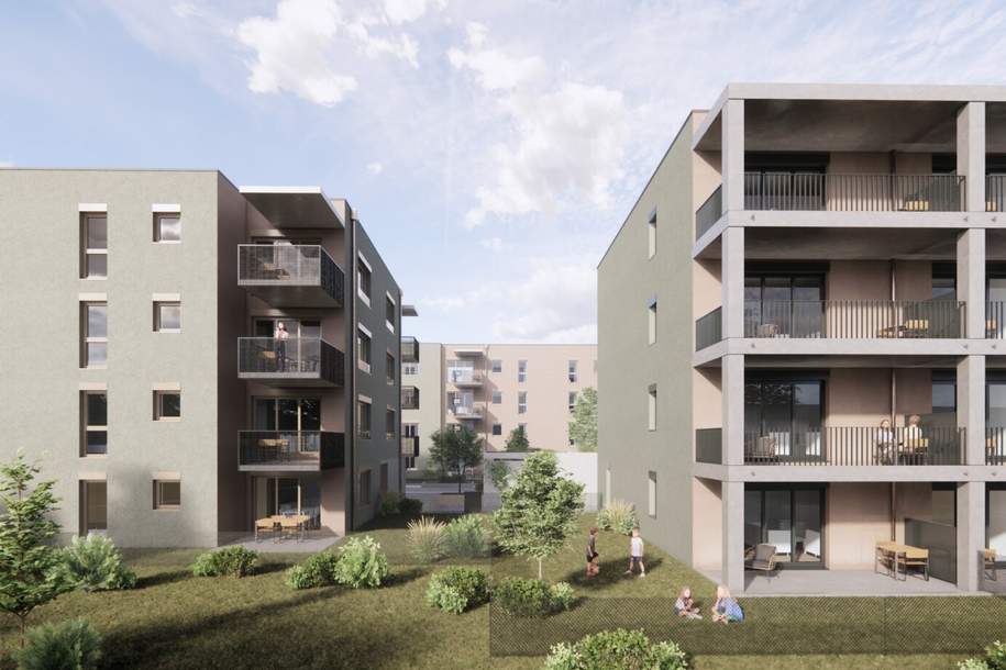 ERSTBEZUG "ein viertel grün" in Wr. Neustadt - exquisite 2 Zimmerwohnung mit Balkon, Wohnung-kauf, 169.708,€, 2700 Wiener Neustadt(Stadt)