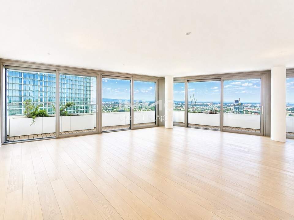 Exklusive 120m² Luxuswohnung mit 20m² Balkon &amp; atemberaubendem Kahlenberg-Blick im 45. Stock