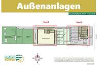 Gut aufgeteilte Praxisräumlichkeiten mit westseitigem Balkon, Eigengarten und PKW-Stellplatz