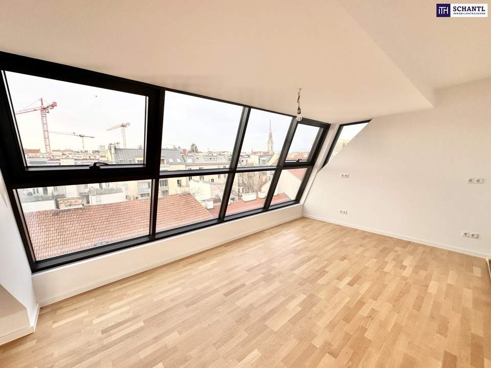 ERSTBEZUG! Exklusive lichtdurchflutete Dachgeschoss-Maisonette mit großzügigen Freiflächen und spektakulärem Weitblick ++ Luxuriöses Wohnen über den Dächern Wiens!