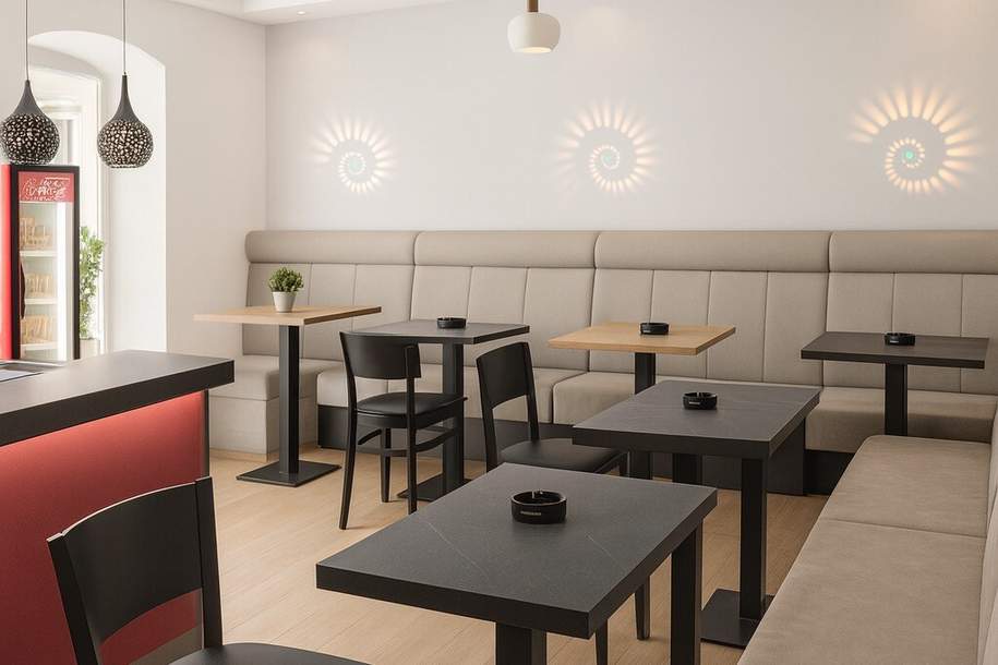 Modernes Café in Hernals sucht einen neuen Pächter!, Gewerbeobjekt-legalform.pacht, 1.800,00,€, 1160 Wien 16., Ottakring