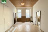 Renovierungsbedürftige Hof-Erdgeschoss-Wohnung im gepflegten Altbau nahe Familienplatz und Bahnhof Ottakring