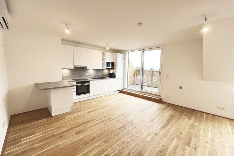 BEL ATRIUM- klimatisierte 2 Zimmer Wohnung - im Dachgeschoss - mit Terrasse, Wohnung-miete, 936,40,€, 1220 Wien 22., Donaustadt