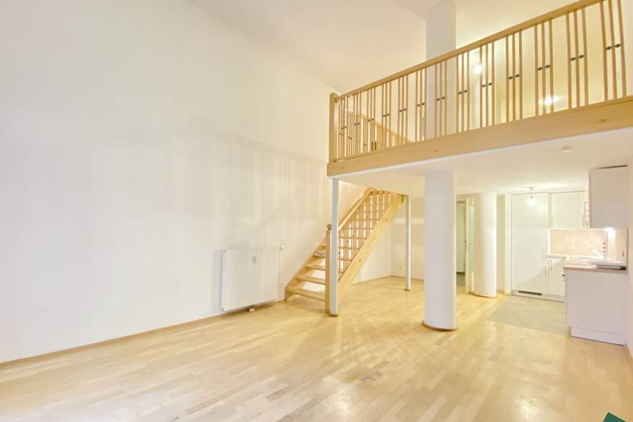 Außergewöhnliche Galerie-Wohnung mit Garten und neuer Küche nähe U4 Braunschweiggasse, Wohnung-miete, 1.199,00,€, 1140 Wien 14., Penzing
