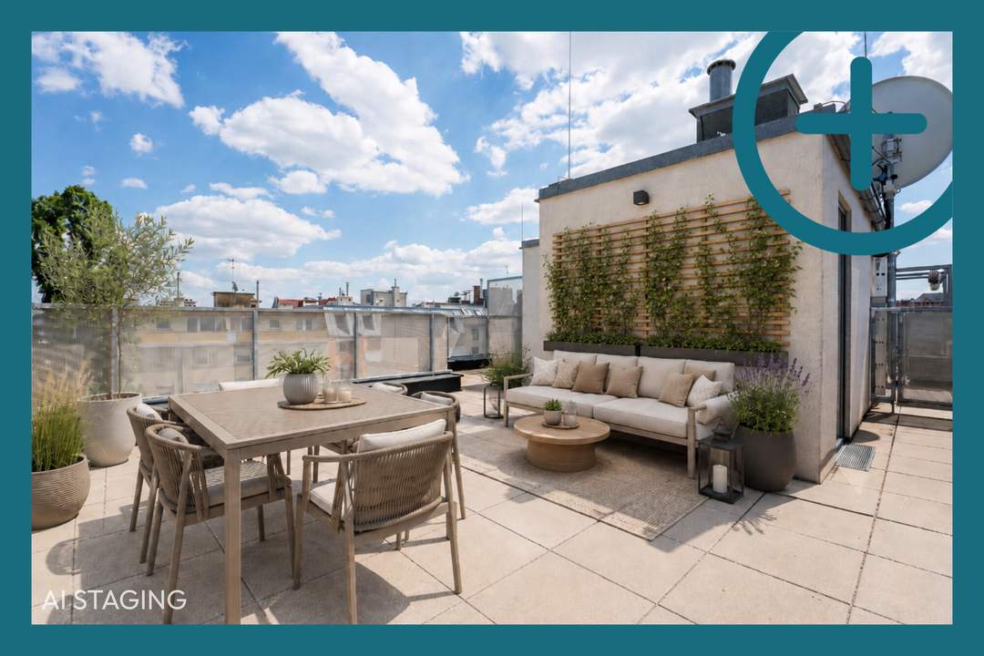 Über den Dächern Wiens: 3 Zimmer DG mit 360 Grad Dachterrasse