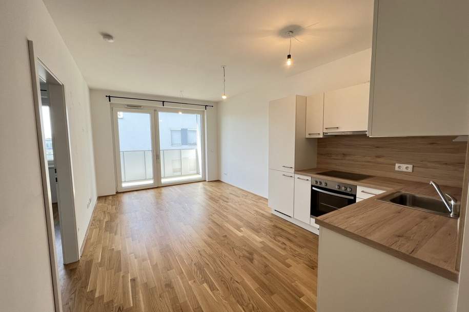Modern, hell &amp; mit Terrasse – 2-Zimmer-Highlight in der Gymseldorfergasse 48A, Wohnung-miete, 695,00,€, 2700 Wiener Neustadt(Stadt)