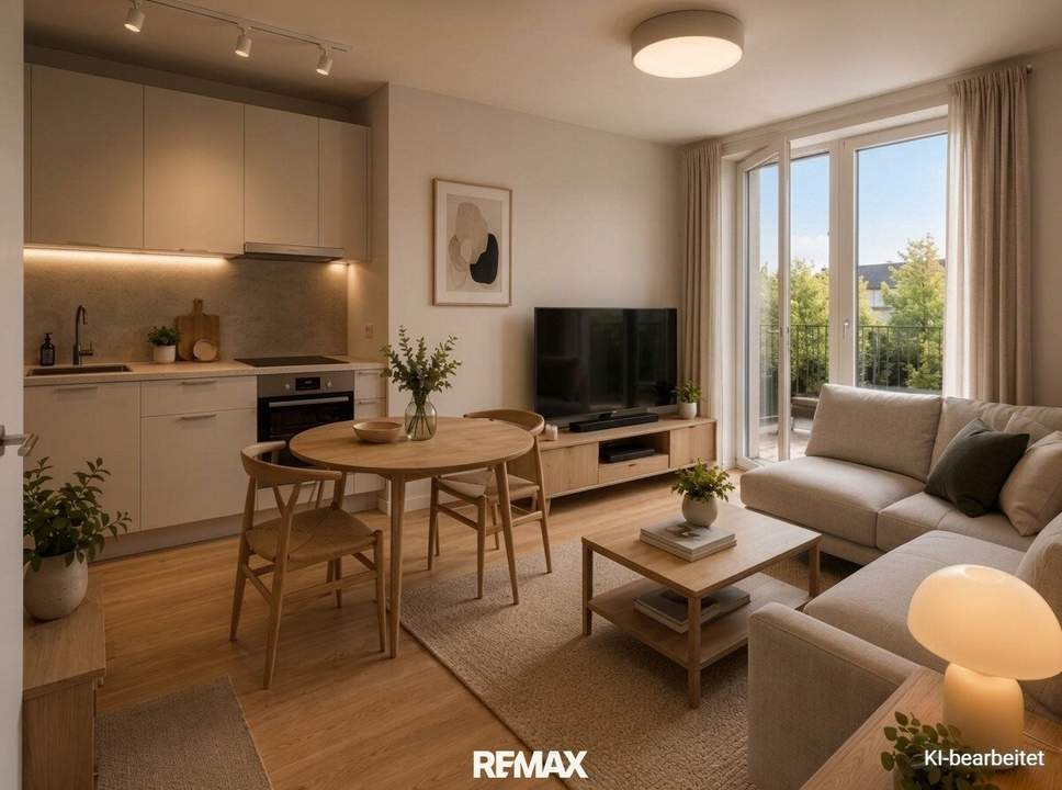 Gerade bin ich fertig geworden. Neubau, nah zur alten Donau.