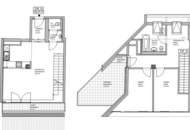 INNSTASSE, gepflegte 87 Neubau-Maisonette, 2 Zimmer, Komplettküche, Wannenbad, Parketten, 4. Liftstock
