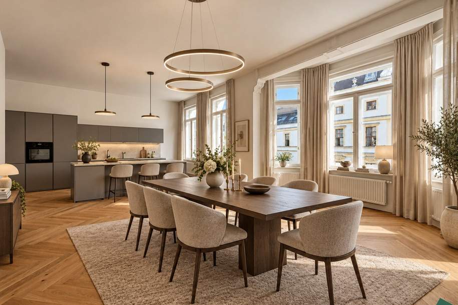 ERSTBEZUG NACH SANIERUNG | Traumhafte 5-Zimmer Altbauwohnung in attraktiver Lage des 7. Bezirks, Wohnung-miete, 4.390,00,€, 1070 Wien 7., Neubau