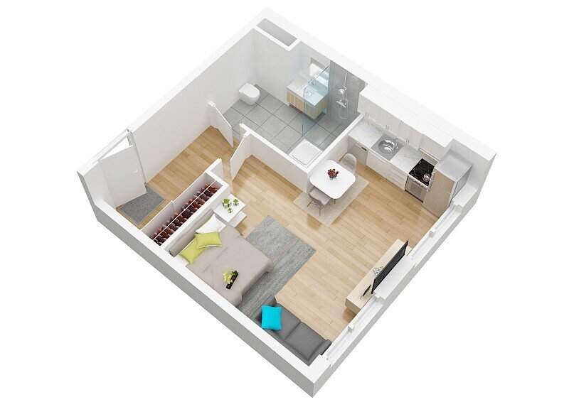4,89% Rendite - befristet vermietet/Anlageobjekt/Apartment / Baujahr 2023 - 38,88 m2 Studioapartment (Apartment 6)