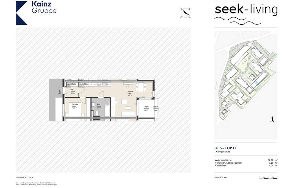 2 Zimmer Wohnung mit Balkon in Seekirchen, Wohnung-kauf, 269.000,€, 5201 Salzburg-Umgebung