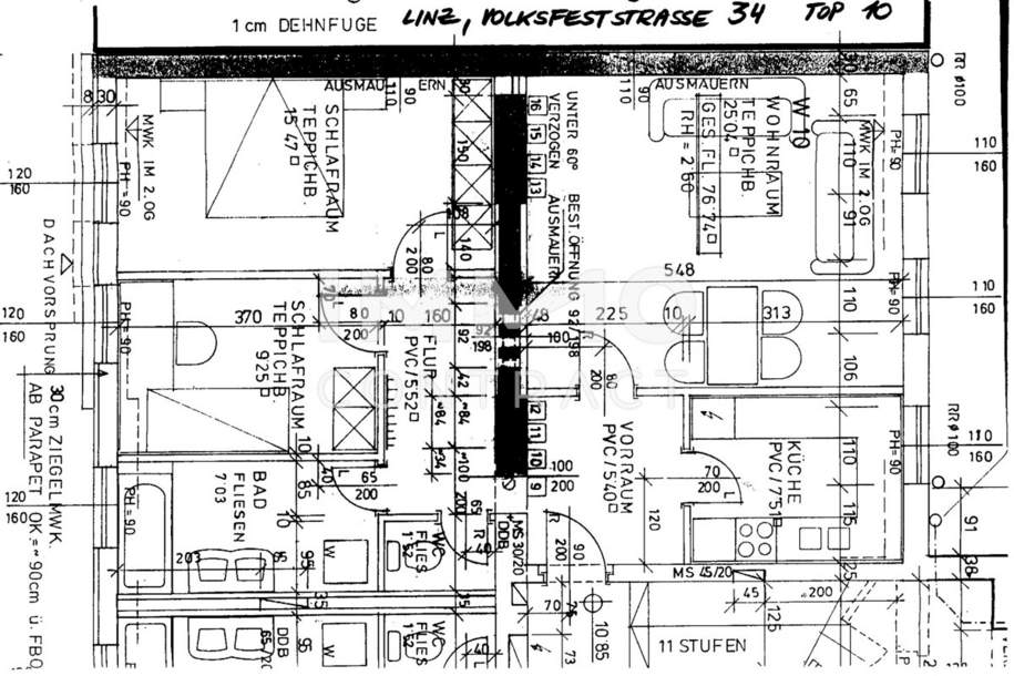 **Ab sofort** Sonnige 3-Zimmer Wohnung mit Dachterrasse in der Volksfeststrasse 34 - Top 10, Wohnung-miete, 1.292,30,€, 4020 Linz(Stadt)