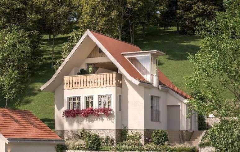 SÜDHANGLAGE AM WIENERWALD - baugenehmigtes Wohnprojekt mit traumhaftem Wienblick - oberes Haus