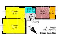 Renovierungsbedürftige 2-Zimmer-Wohnung!