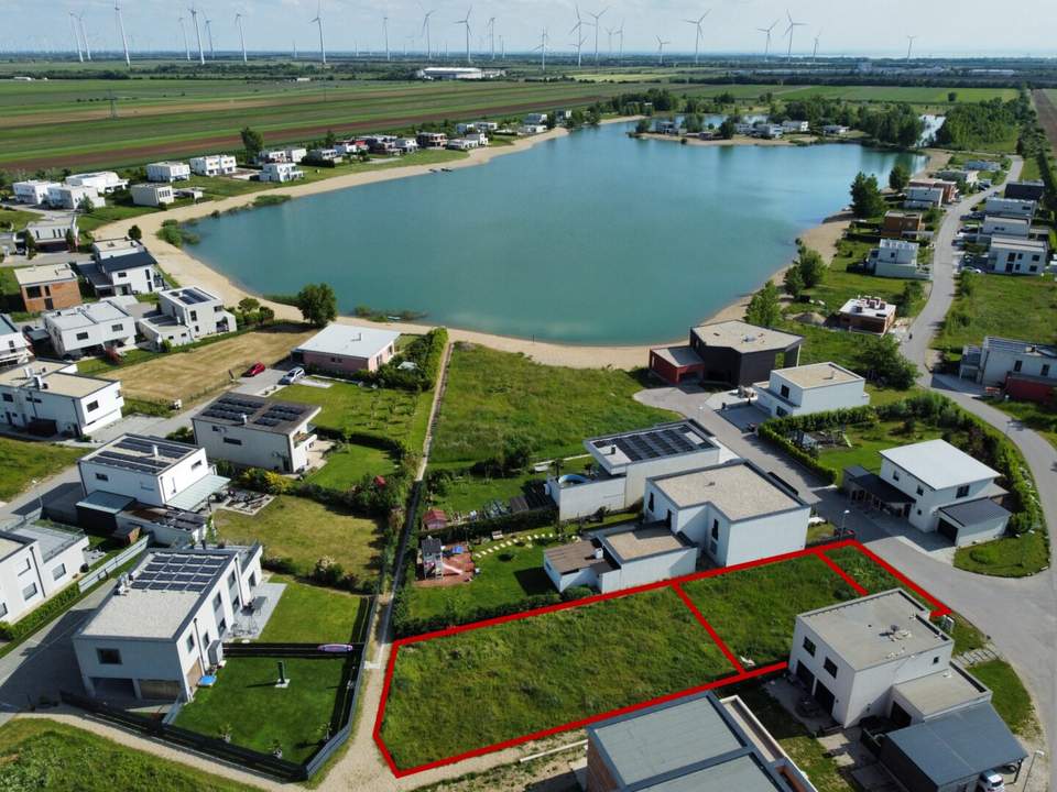 WOHNEN am SEE I PROVISIONSFREI I Große EIGENTUMS-Parzelle mit Planung + Baubewilligung.