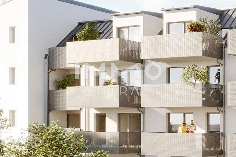 TRAUM! Dachgeschoss Wohnung U3 2 Zimmer + Balkon - 1 bedroom apartment + balcony =DAS LAURENZ=, Wohnung-kauf, 354.800,€, 1110 Wien 11., Simmering