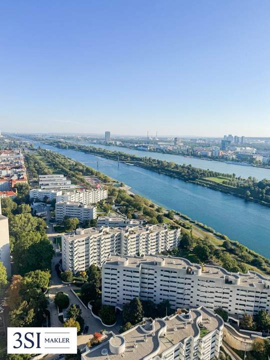 Exklusive möblierte Wohnung in den DANUBEFLATS mit phantastischem Ausblick