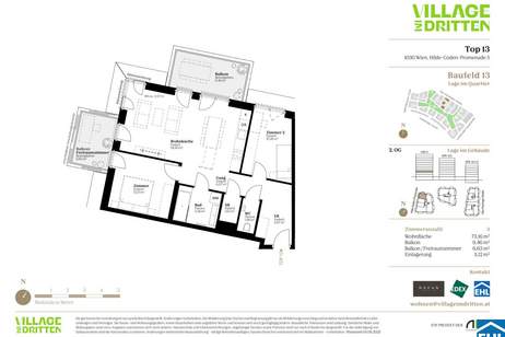 URBAN DAHEIM - VILLAGE IM DRITTEN, Wohnung-kauf, 354.000,€, 1030 Wien 3., Landstraße