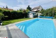 Moderne Designvilla mit Pool, Wintergarten, Kamin - Massivbau in Toplage mit perfekter Anbindung an die U6 (550 m) und Badner Bahn (350 m)