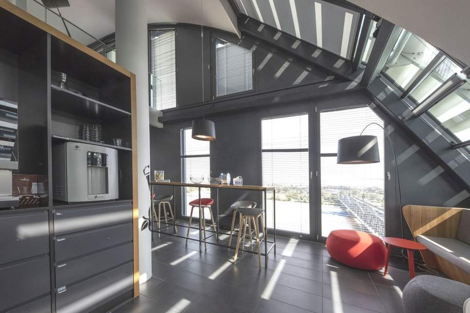 Modernes DG-Büro (Maisonette) mit perfektem Donau-Weitblick ab August 25 im RIVERGATE!, Gewerbeobjekt-miete, 46.008,00,€, 1200 Wien 20., Brigittenau