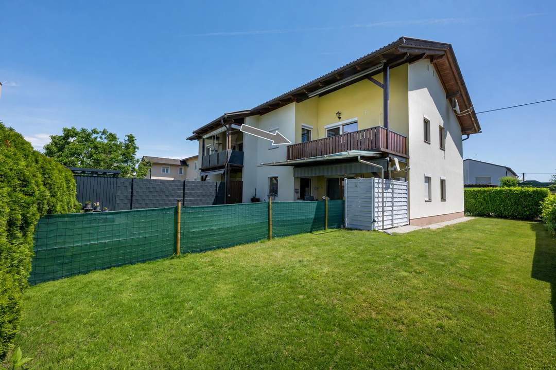 Helle 3-Zimmer-Wohnung mit Balkon & Gartenanteil in ruhiger Lage nahe Klagenfurt am Wörthersee