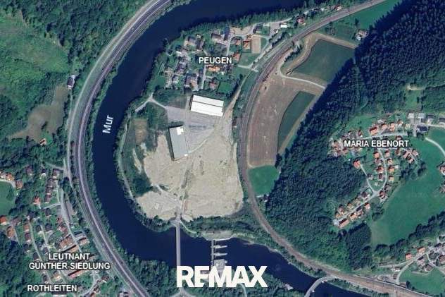 Gewerbe & Industrieflächen voll aufgeschlossen direkt neben der A9 in Frohnleiten - 32.500 m², Grund und Boden-kauf, 5.362.500,€, 8130 Graz-Umgebung