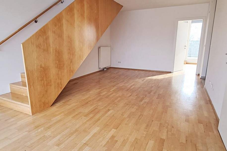 DACHGESCHOSS, INNSTRASSE, 101 m2 Maisonette mit Freiflächen, Wohnküche, 3 Zimmer, Wannenbad, Parketten, Fernblick, Wohnung-miete, 1.897,97,€, 1200 Wien 20., Brigittenau