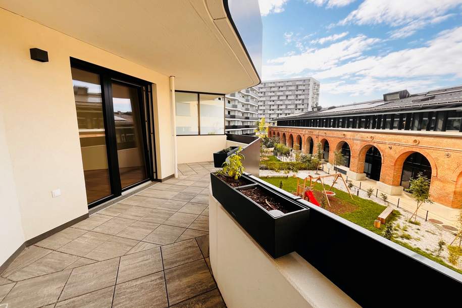 EXKLUSIVER ERSTBEZUG nahe Hauptbahnhof - Sonnige Wohnung mit großzügiger Freifläche und Küche in einem modernen Neubauprojekt, Wohnung-miete, 1.245,28,€, 1100 Wien 10., Favoriten