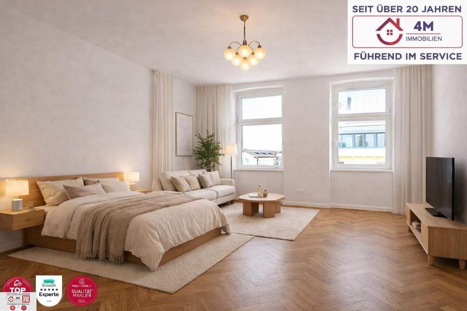 Urbane 33 m² Wohnung mit Altbauflair Lift & traumhafter Aussicht, Wohnung-kauf, 167.000,€, 1070 Wien 7., Neubau