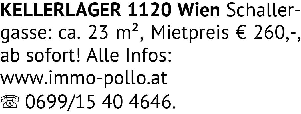 KELLERLAGER 1120 Wien Schallergasse: