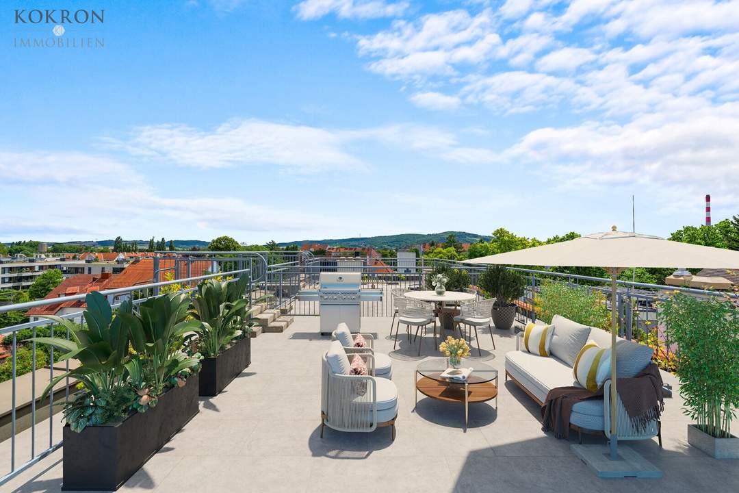 Großzügige Paarwohnung mit Dachterrasse-zentral gelegen-eigener KFZ Stellplatz-grandioser Fernblick
