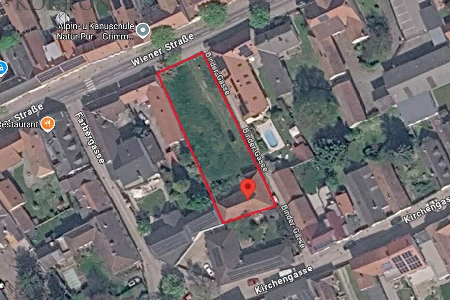 Aufgeschlossener Baugrund im Ortszentrum,1.227m², 981,6m² verbaubar, BK I,II, 4 Wohneinheiten möglich, KP: €295,-/m², Grund und Boden-kauf, 361.965,€, 3433 Tulln