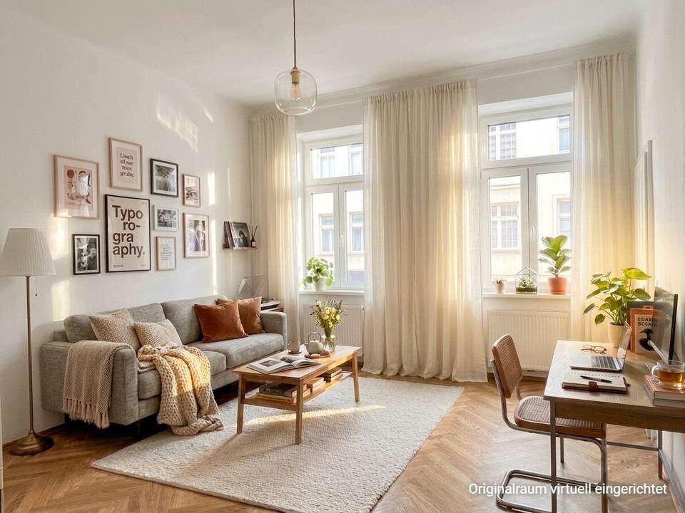 ZUM VERLIEBEN! - TRAUMHAFT SANIERTE 3-ZIMMER-WOHNUNG IM STILALTBAU, BALKON IN DEN LAUSCHIGEN INNENHOF MÖGLICH
