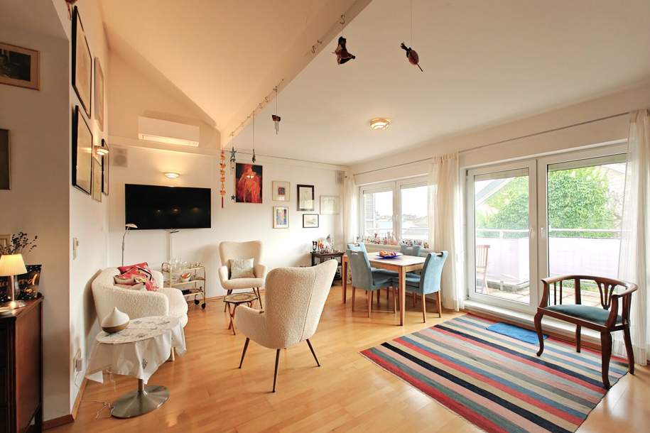 Nähe Hannovermarkt: Herrliche Dachgeschoßwohnung + Klimatisiert + Terrasse + Teilweise Fernblick + Hofruhelage, Wohnung-kauf, 389.000,€, 1200 Wien 20., Brigittenau