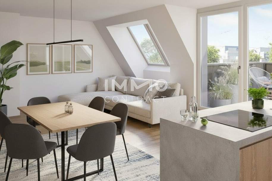 WOHN(T)RAUM OBERLAA: Stilvolle Dachgeschosswohnung – Erstbezug inklusive, Wohnung-kauf, 292.500,€, 1100 Wien 10., Favoriten