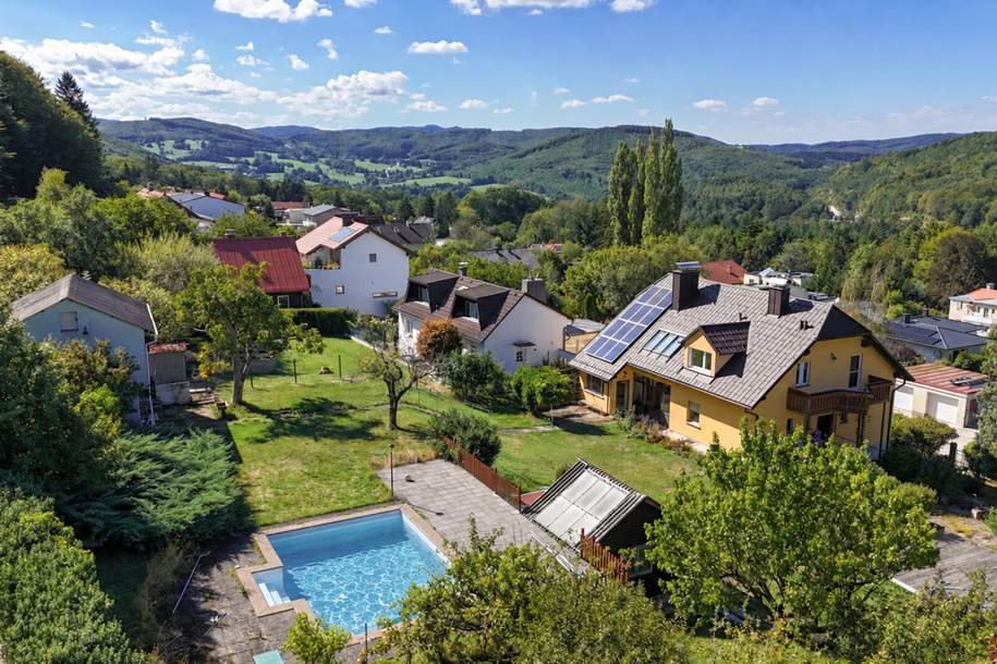 Mehrgenerationenhaus | vier Grundstücke, ca. 2.117 m² Grund, Pool, Sauna, zwei Garagen & großer Garten im Wienerwald, Haus-kauf, 795.000,€, 3012 Sankt Pölten(Land)