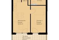 Dachterrassenwohnung 2-Zimmer inkl. Komplettküche und Kellerabteil / K2-60