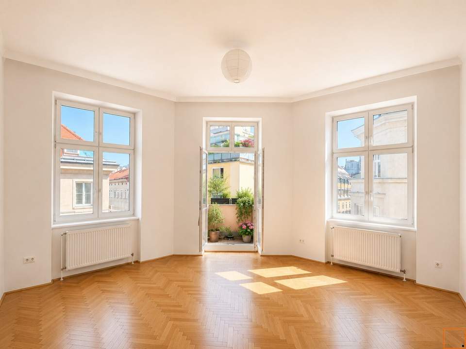4 Zimmer Altbauwohnung im 3. Liftstock mit kleinem Eckbalkon - direkt beim Belvedere