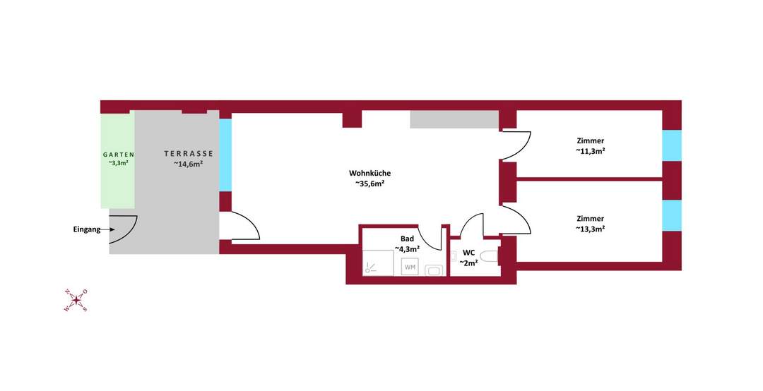 Erstbezug: Altbau, Neubau, hofseitige Terrassen, Balkone, Loggien, Gärten, Schlüsselfertig.