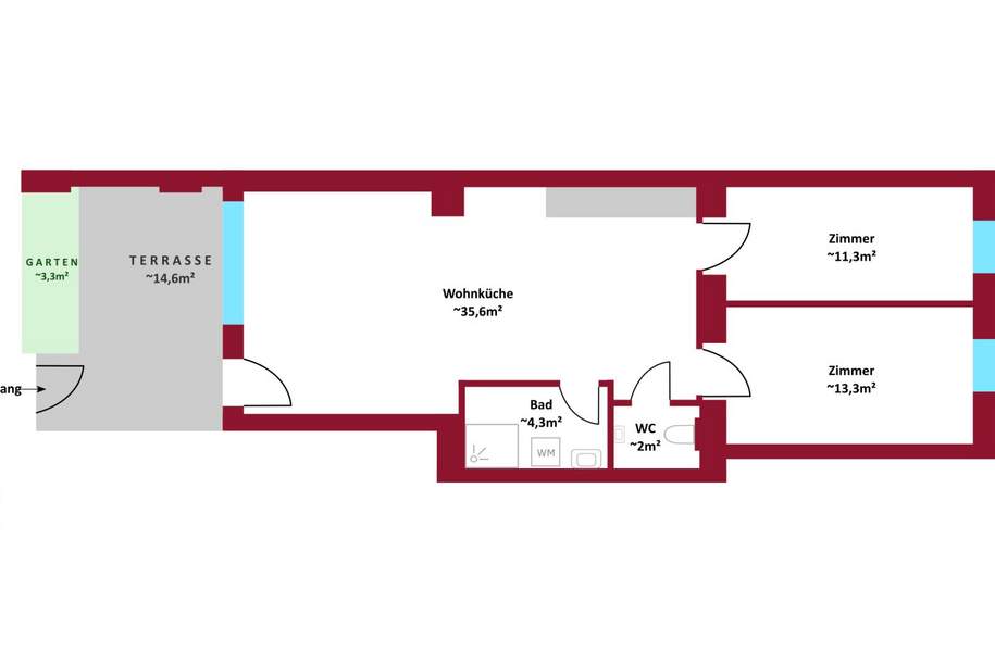 Erstbezug: Altbau, Neubau, hofseitige Terrassen, Balkone, Loggien, Gärten, Schlüsselfertig., Wohnung-kauf, 418.000,€, 1160 Wien 16., Ottakring