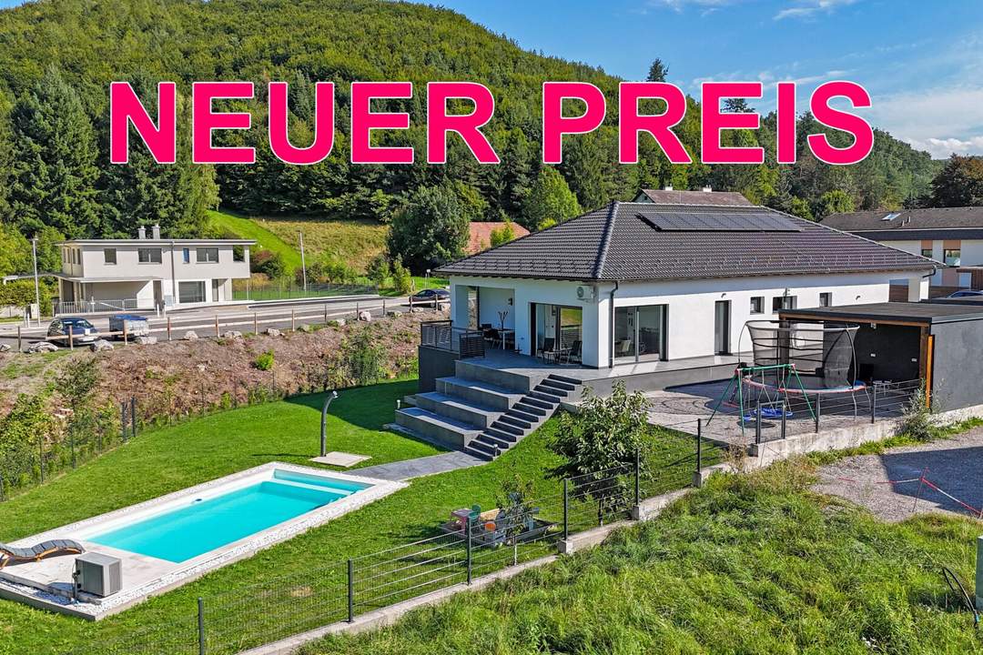 Perfekter Familienhit! Moderner Bungalow mit Pool in Wolfsgraben
