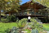 "Ein Unikat im Grünen" - preisgekröntes Architektenhaus mit Schwimmteich, großem Grundstück und Weitblick nahe der Golf- und Thermenregion Stegersbach