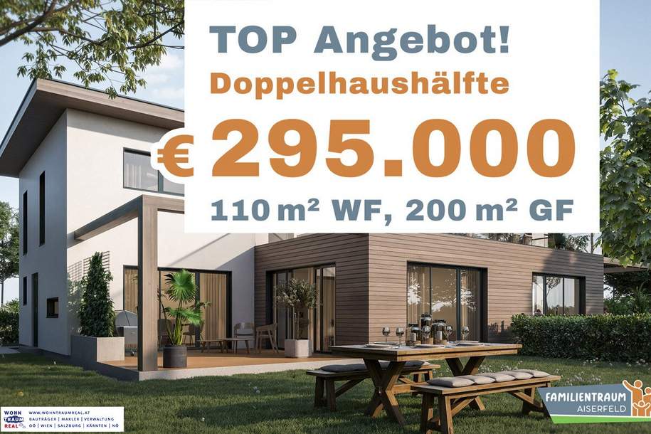Doppelhaushälfte belagsfertig mit Garten - unschlagbarer Preis! Leistbares Wohnen in Schwertberg, Haus-kauf, 295.000,€, 4311 Perg